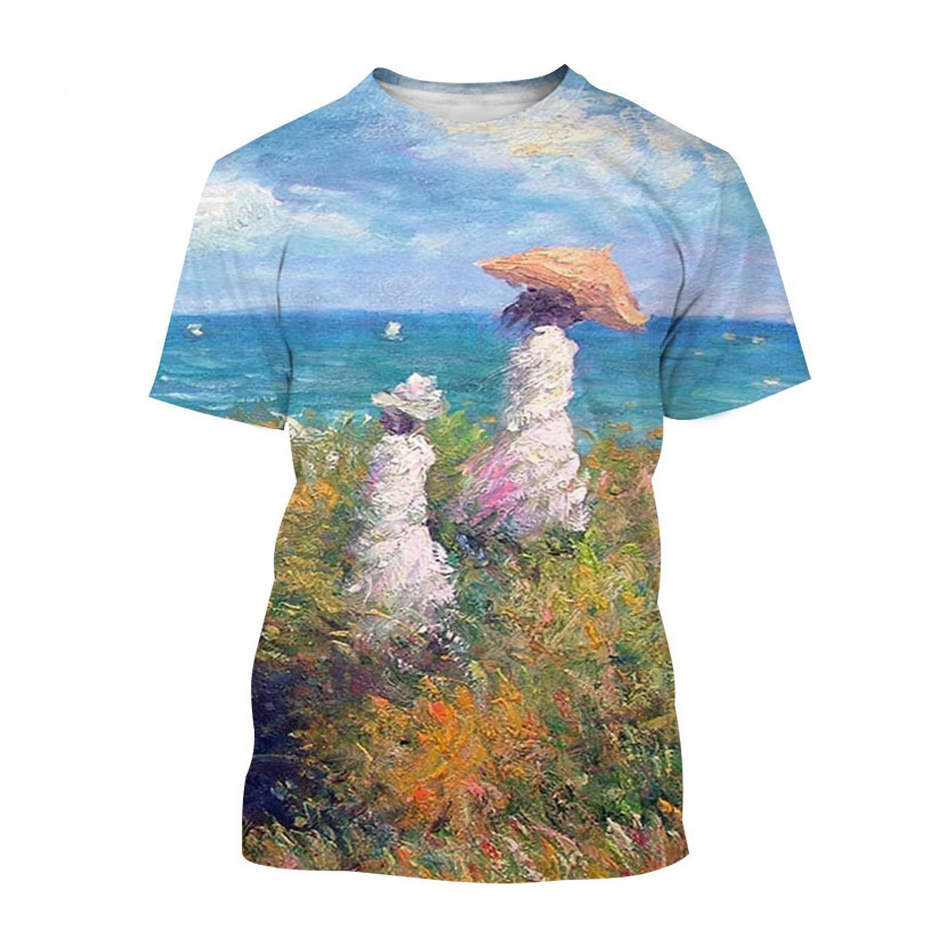 Starry Night T-Shirts Van Gogh Art 3D Print Streetwear Men Women Fashion Oversized Short Sleeve T Shirt Kids Tee Top Clothing