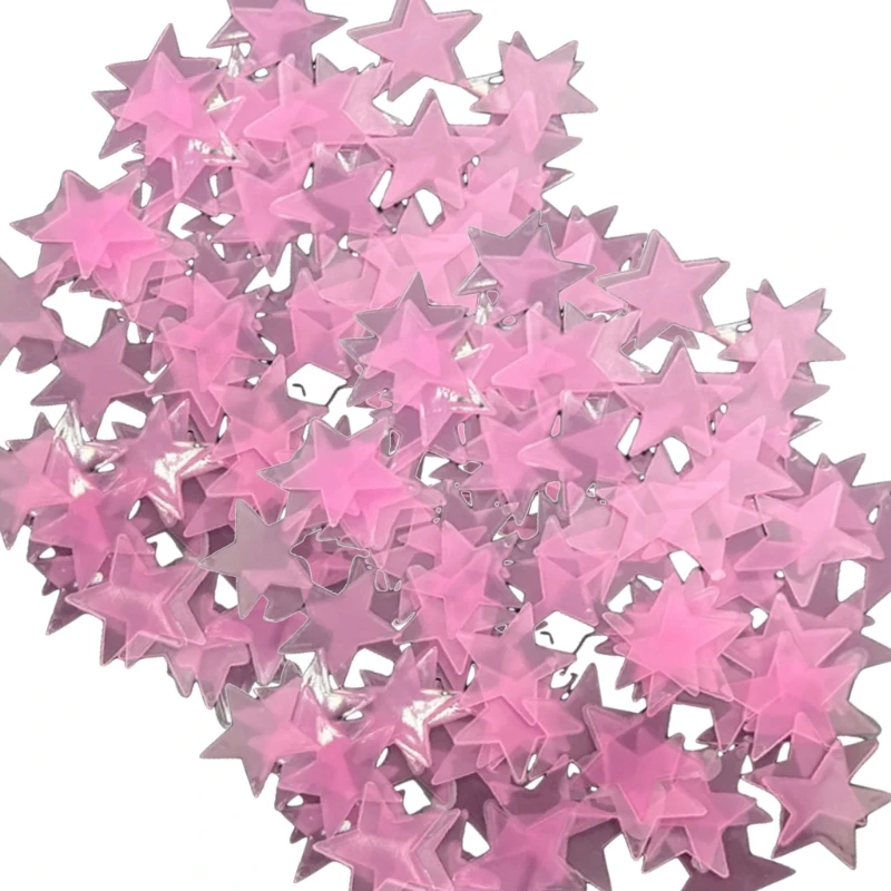 Pack of 100 Glowing 3D Star Sticker for Bedroom Ceiling and Wall Decoration 3cm Diameter Glow In Dark Wall Decal Dropshipping