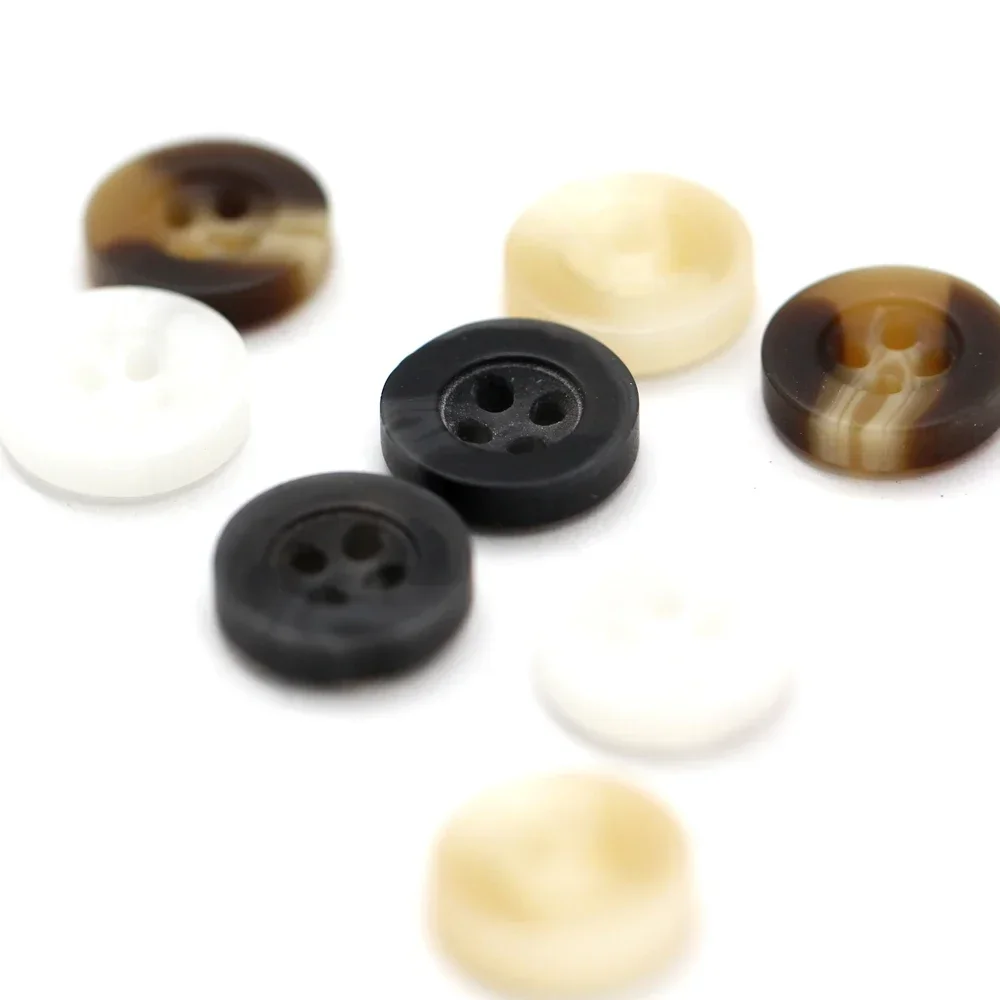 DOTOLLE 9/10/11mm Small Classical Horn Pattern Resin Buttons For Clothes Fashion Shirt Blouse Dress DIY Craft Sewing Accessories