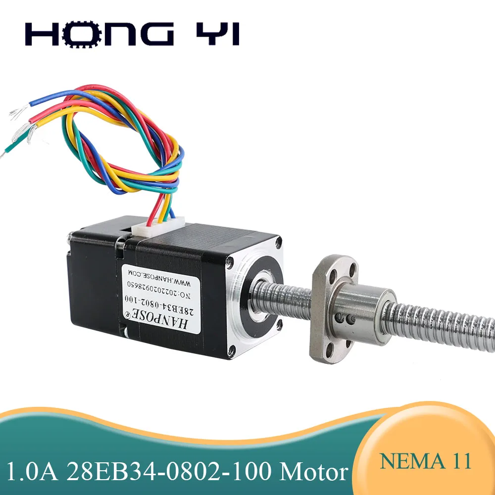 NEMA11 Closed Loop Ball Screw Motor 1.0A 28EB34-0802 Screw L100-300MM Length 0.1N.m 28 CNC Milling Machine 3D Printer 12V