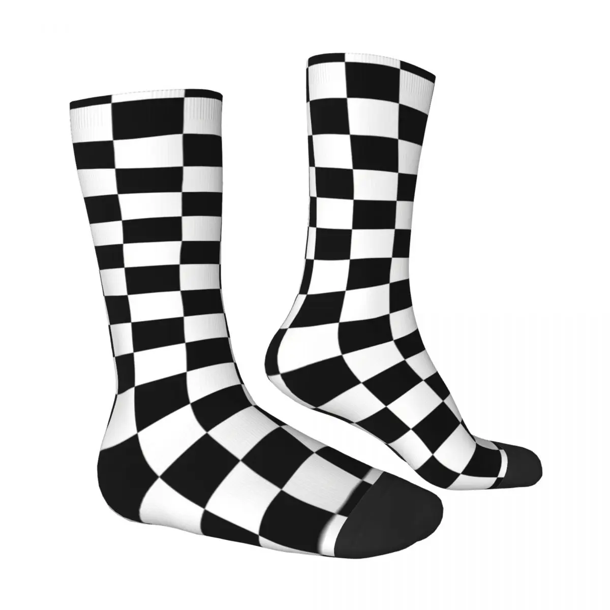 Ska Music Black And White Check Plaid Pattern Design Socks Male Mens Women Spring Stockings Printed