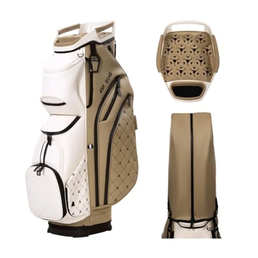 

Soundless Cart Golf Bag with 15 Way Full Length Dividers in Black for Tournament Use Durable Polyester Construction with Padded