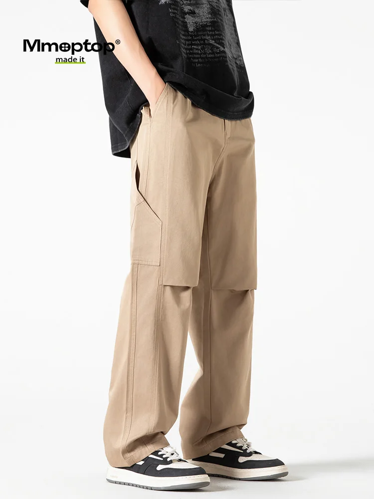 

MMOPTOP Japanese Sle Vintage Loose Straight Leg Casual Pants Men's Summer Versatile Wide Leg Workwear Trousers Trendy