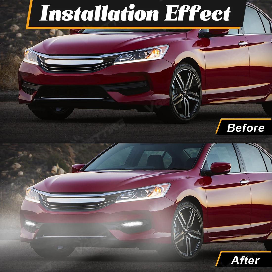 Car Light For Honda Accord Sedan 2016 2017 2018 2019 2020 DRL Fog Lamp Front Bumper Headlights with Cover Car Accessories 12V view 6