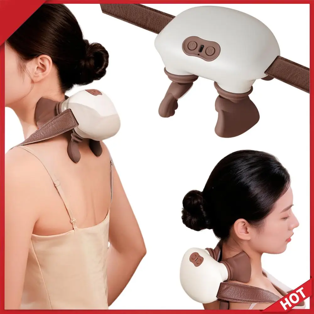 

Массажер шиацу для шеи и спины с подогревом, массажная подушка для разминания глубоких тканей для папы, мамы, снятия усталости, расслабления мышц