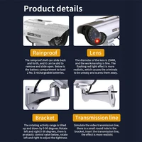 Solar Power Dummy Fake Security Camera, Anti-Theft Surveillance Camera with Flashing LED Light Outdoor Waterproof Bullet Shape 3