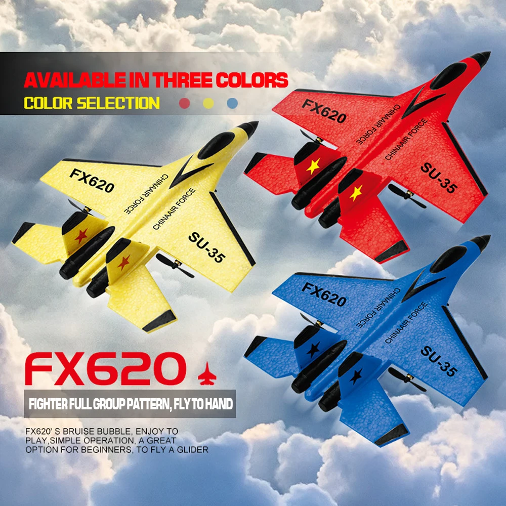 RC Plane SU35 2.4G With LED Lights Aircraft Remote Control Flying Model Glider Airplane F22 FX820 FX620 FX622 A380 EPP Foam Toys