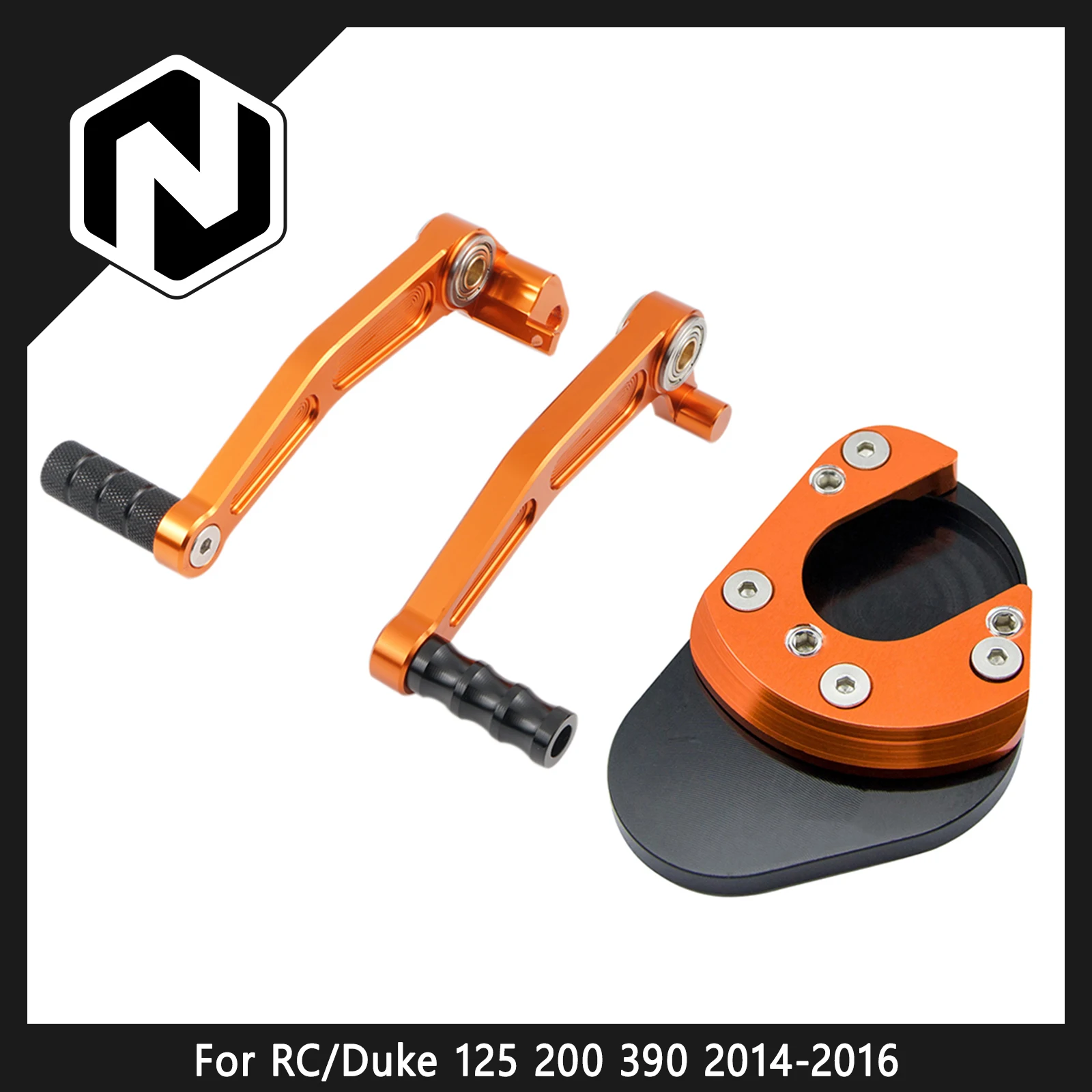 

For KTM RC125 RC200 RC390 2014-2016 390 Duke 200 2013-2016 125 Duke 2011-2015 Kickstand Extension Plate Brake Clutch Gear Pedal