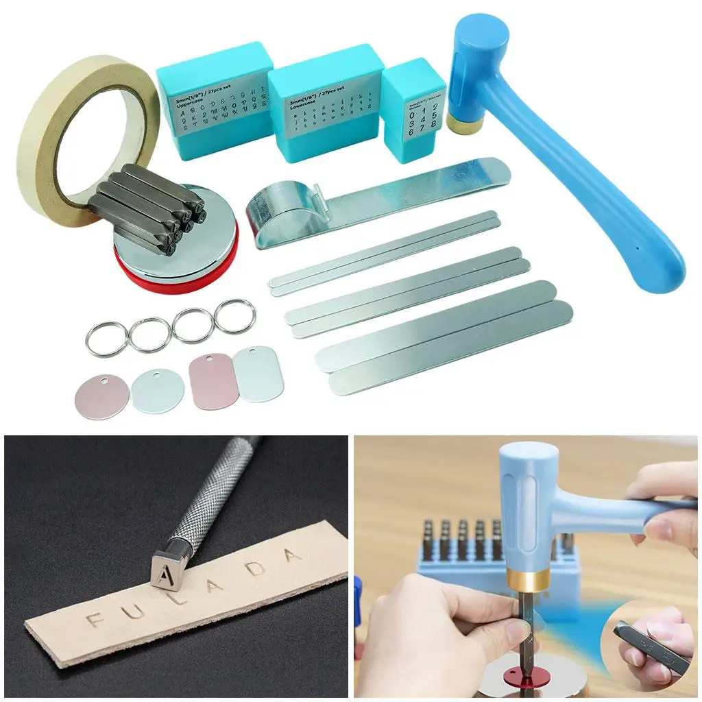 

Metal Stamping Kit for Jewelry Making Stamp Punch Pressing Die Steel Bench Block Leathercraft Crafts Punch Tools