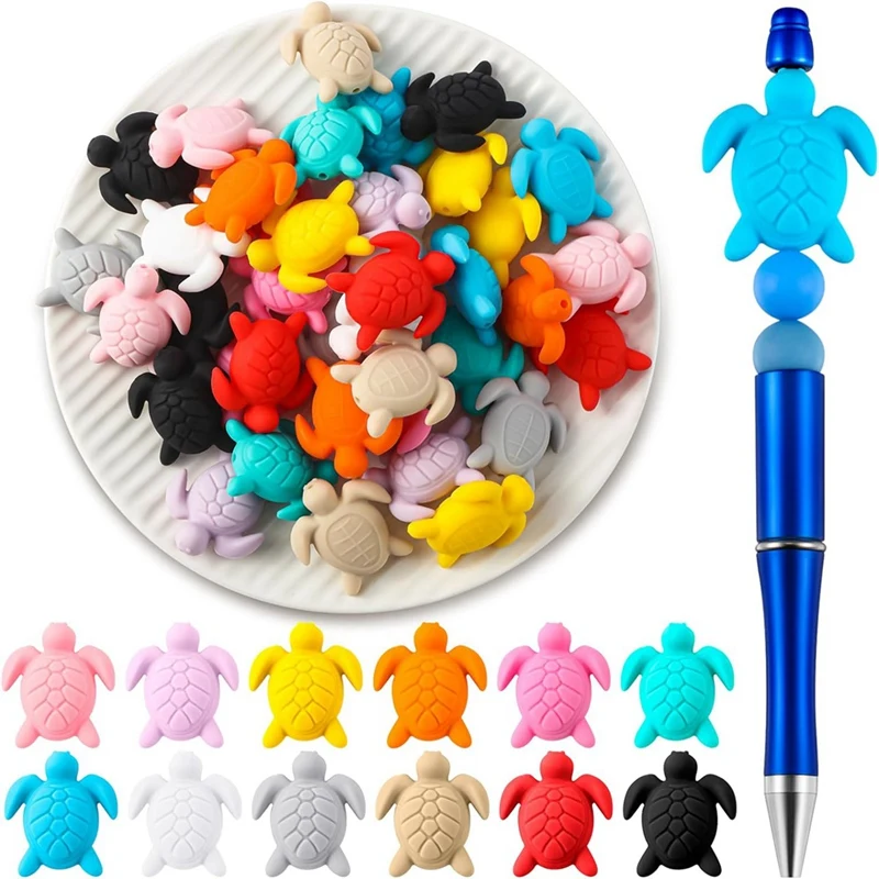 36 Pieces Silicone Focus Beads For Pens, Silicone Beads For Key Chain Making DIY Gift Necklace Bracelet Jewelry Easy To Use