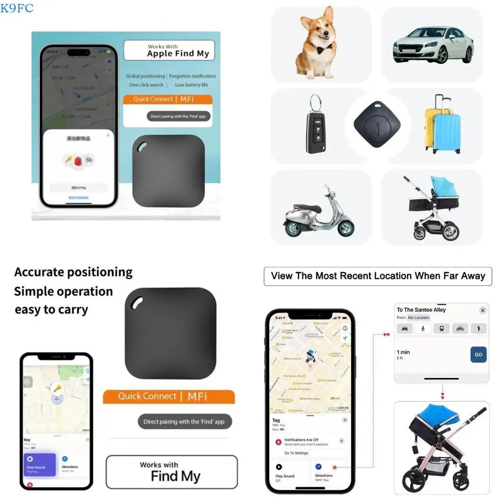 جهاز تحديد المواقع المحمول K9FC المتوافق مع تقنية لتحديد موقع المفاتيح والحقائب، ومدة خدمة البطارية الطويلة #1