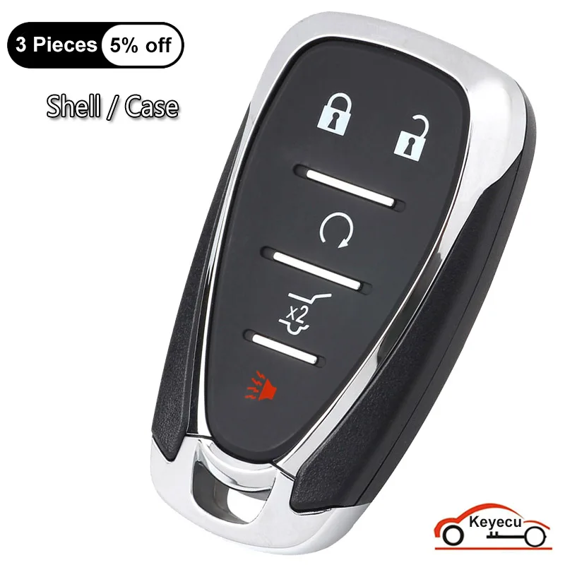 

KEYECU 5 Buttons Case for Chevrolet Traverse Blazer Trailblazer Equinox Auto Smart Remote Key Shell Cover Fob HYQ4AA / HYQ4EA