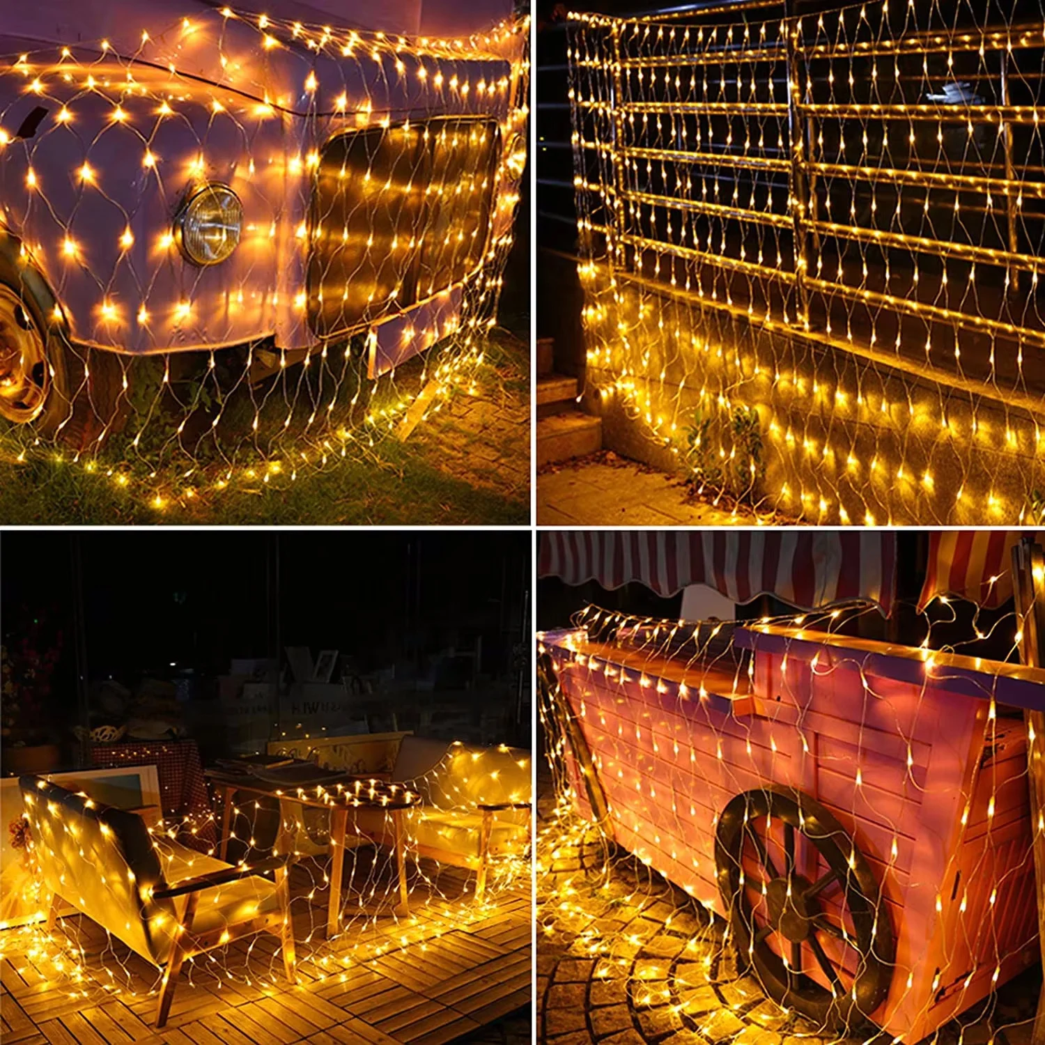 1PC Net Lichter Bush Net Lichter Outdoor Mesh Lichter 8 Modi Außerhalb Garten Funkeln Lichter Für Terrasse Wand dach Balkon Weihnachten