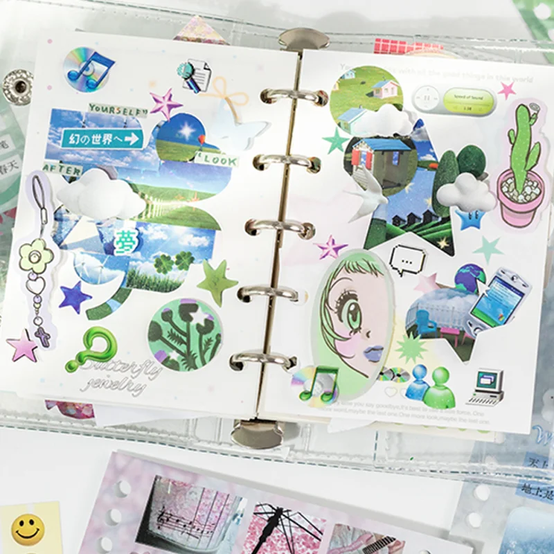 สติกเกอร์ฟิล์มม้วนตัดแต่งรูปทรง 2Style 30 ชิ้น/ถุง สำหรับสมุดบันทึก สมุดภาพ DIY กรอบรูป สมุดภาพ สมุดโน้ต แก้วน้ำ