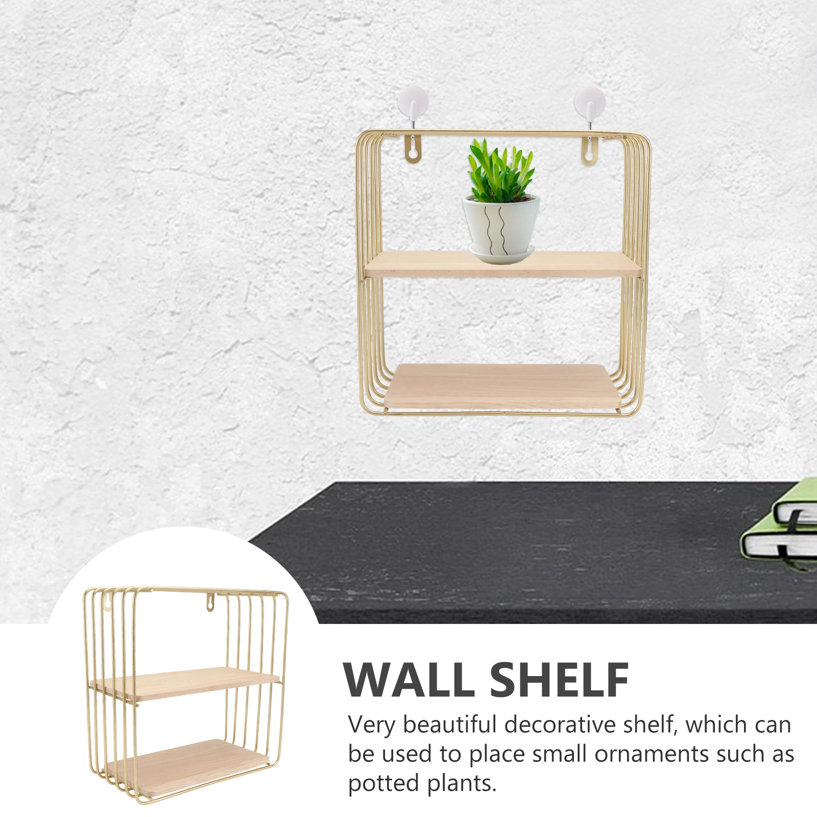 

1pc Nordic Style Wall Mounted Rack Household Storage Wire Shelving Multi-purpose Iron Wall Shelf for Bedroom Kitchen Office