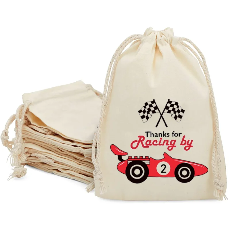 5pcs 1st 2st 3st 4st 5st 6st 7th 8th 9th Birthday Gift bag Race Car Party Favor Bag Drawstring Gift Bag Kid Party Favor supplies