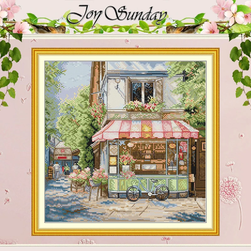 Pastry Store Corner Store Patterns Counted Cross Stitch Set 11CT 14CT 16CT Stamped DMC Cross-stitch Kit Embroidery Needlework