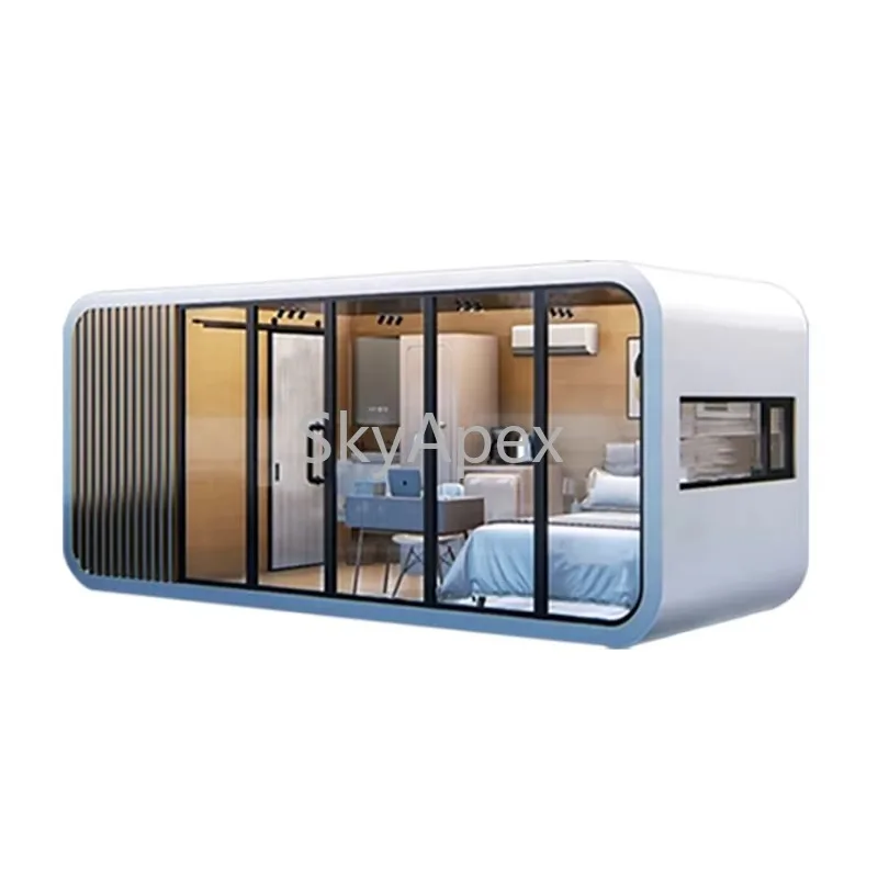 ISO CE Certified Customizable Modular 20ft Smart Apple Cabin Container House with Bathroom Movable Hotel  Use  Windproof  Stable
