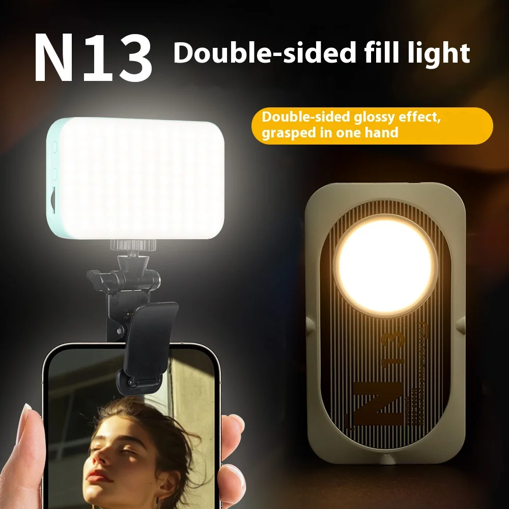 

Fill Lamp LED Selfie Light 1200Mah Rechargeable Clip-on Video Conference Light 3 Light Modes For Cell Phone Tablet Laptop PC