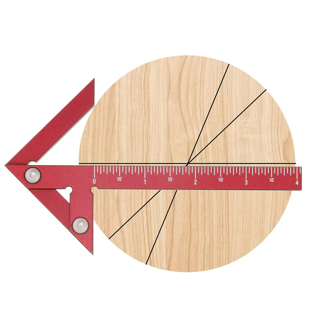 45/90 Degree Positioning Ruler Aluminum Imperial Center Finder Centerline Positioning High-Precision Measuring Scribing Ruler