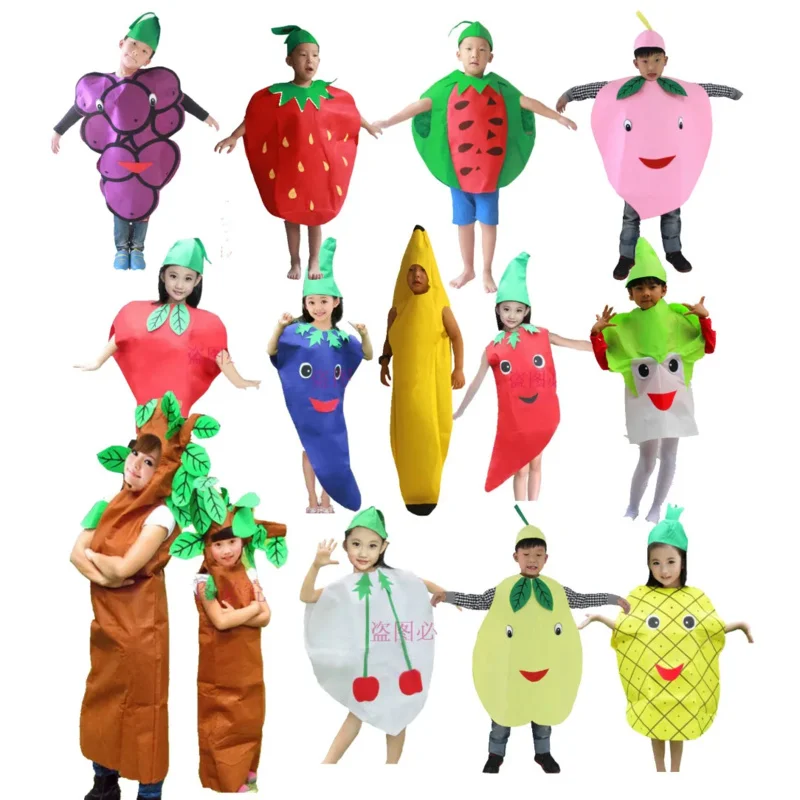 FUNNY Halloween Party Children's Day Cartoon Fruit Vegetable Costume Cosplay Clothes Pumpkin Banana Tree for Boy Girl OA4115