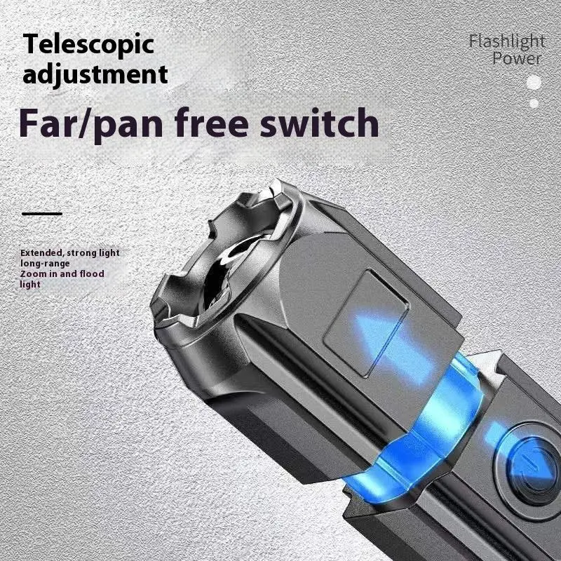 

LED Camping Torch Flashlight High Power USB Rechargeable Spotlight Zoom Lantern Built-in Battery For Fishing Outdoor Waterproof