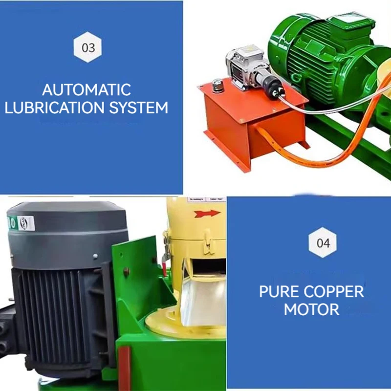 HL-200 Wood Pellet Machine Biomass Pellet Fuel Production Sawdust Shavings Rice Husk Straw Processing Granulator 7.5KW 60-80KG/H