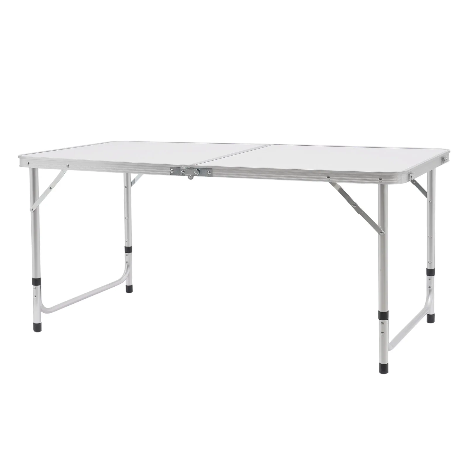 Alumínio dobrável lona mesas portáteis, mesa dobrável para exterior, altura ajustável, mesa de piquenique para camping e jardim, 120*60cm