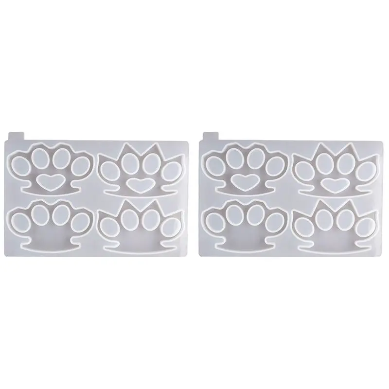 

ABUL-Brass Knuckle Silicone Mold Reusable Diy Epoxy Finger Tiger Silicone Ring Sleeve Mirror Silicone Mold(2Pcs)