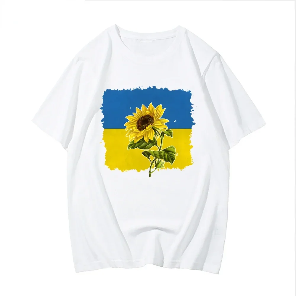 Ukraine Sunflower T-shirt Vintage Ukrainian Lovers Print Women Graphic T Shirt Summer Y2k Top Casual  TShirt short sleeve Tee