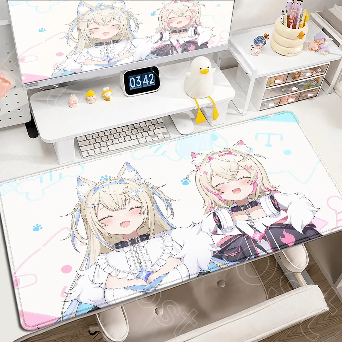 PC-Gaming-Zubehör: Neuer heißer Verkauf – Virtueller Idol Fuwamoco Speed XXL Schreibtischunterlage mit Rutschfester Kante und Gummi-Mauspad-Funktion – Detail 12
