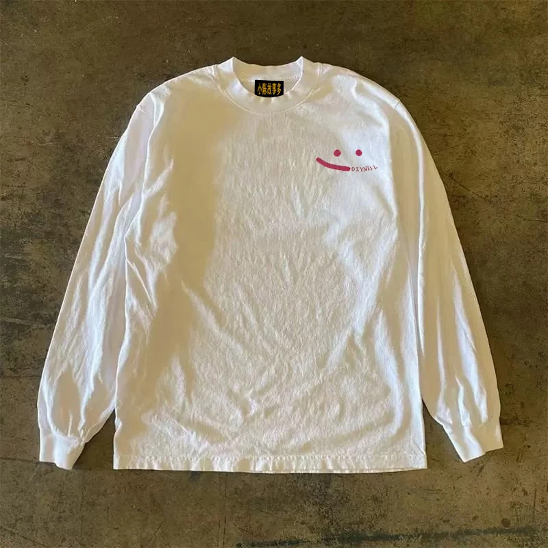 Heavyweight 310gsm Pure Cotton Long Sleeve T-Shirt American Retro Oversize Streetwear Versatile Comfortable Classic round Nec...