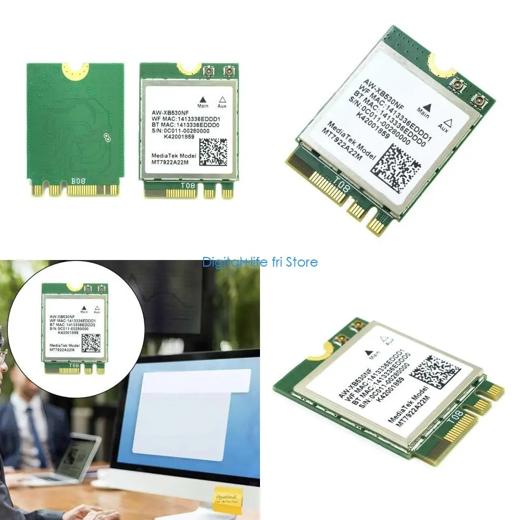 

E06D Трехдиапазонный 2 4G 6G Wi-Fi6E MT7922 Беспроводной адаптер сетевой карты M2-NGFF 2400M