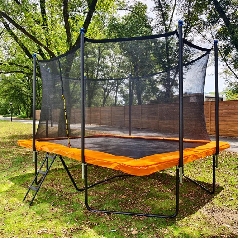 Durable Big Trampoline Outdoor Steel Frame Safety Ladder Fun PVC Slide Unisex Kids Fun Outdoor