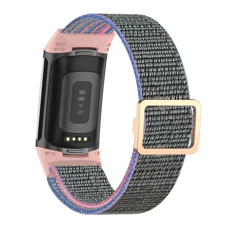 Nylon Elastic Band for Fitbit Charge 5 6 Smart Watch Adjustable Metal Buckle Sport Bracelet Loop Strap for Fit bit Charge6  5