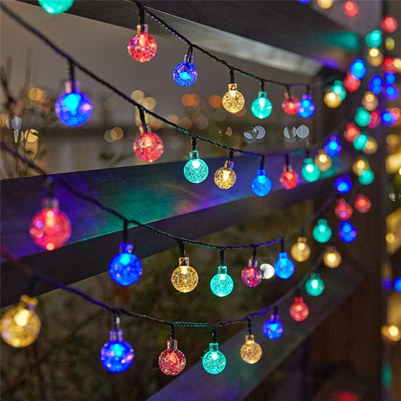 Top Sale Solar Bubble Balls Lamp String Lights Outdoor Water Outdoor Waterproof Christmas Lights Patio Holiday