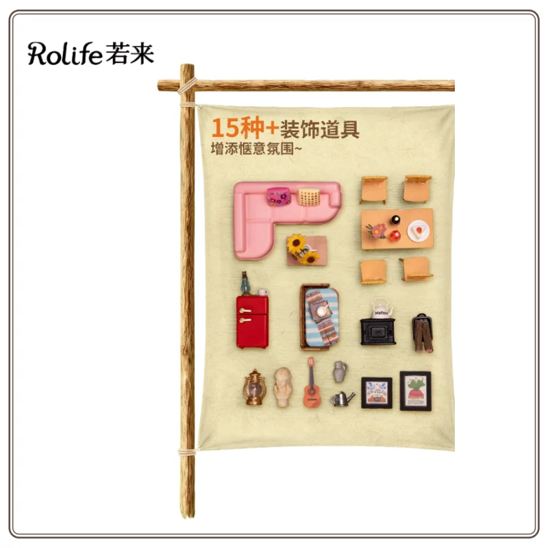 Nowy Drewniany Domek Trójkątny Rolife DIY Domek Artystyczny Europejska Willa Miniaturowy Model do Składania Klocki Prezent