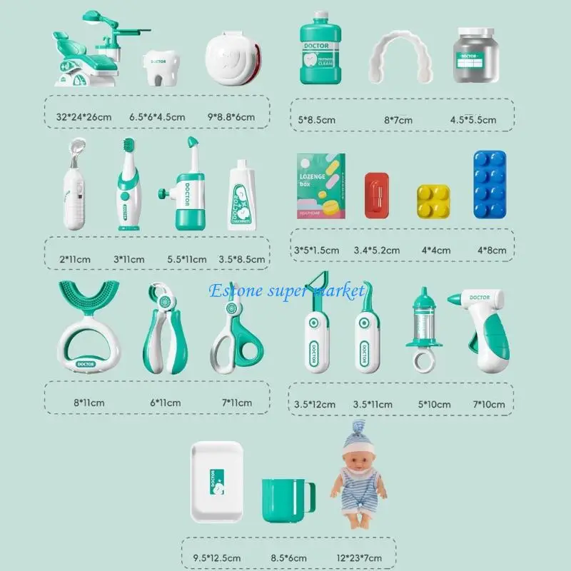 090B Interactieve Doctor Dentist Kits doet alsof speelgoed voor kinderen Activiteit en familieplezier