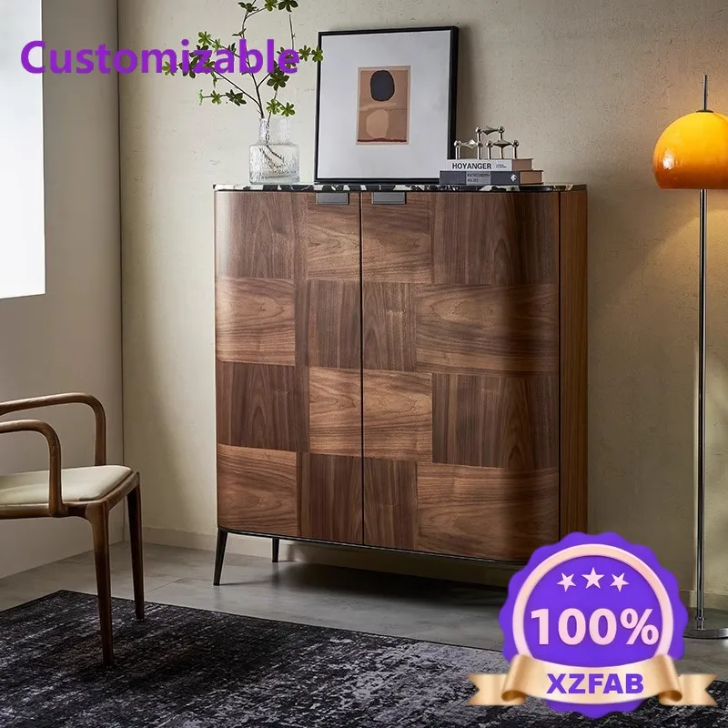 Factory Direct 2026 dining side cabinet Nordic Japanese living room light luxury solid wood wine cabinet simple modern storage