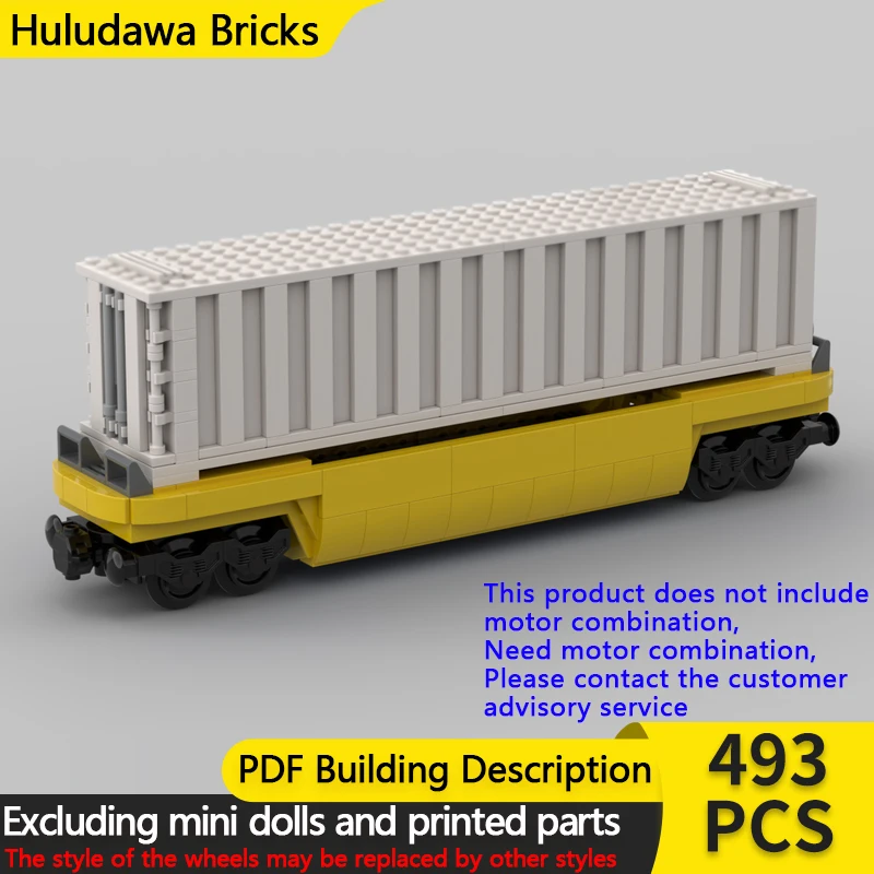 

Модель городской автомобиль MOC, строительные кирпичи, контейнер для железнодорожного поезда, модульная технология, детские праздничные подарки, сборка игрушек, костюм