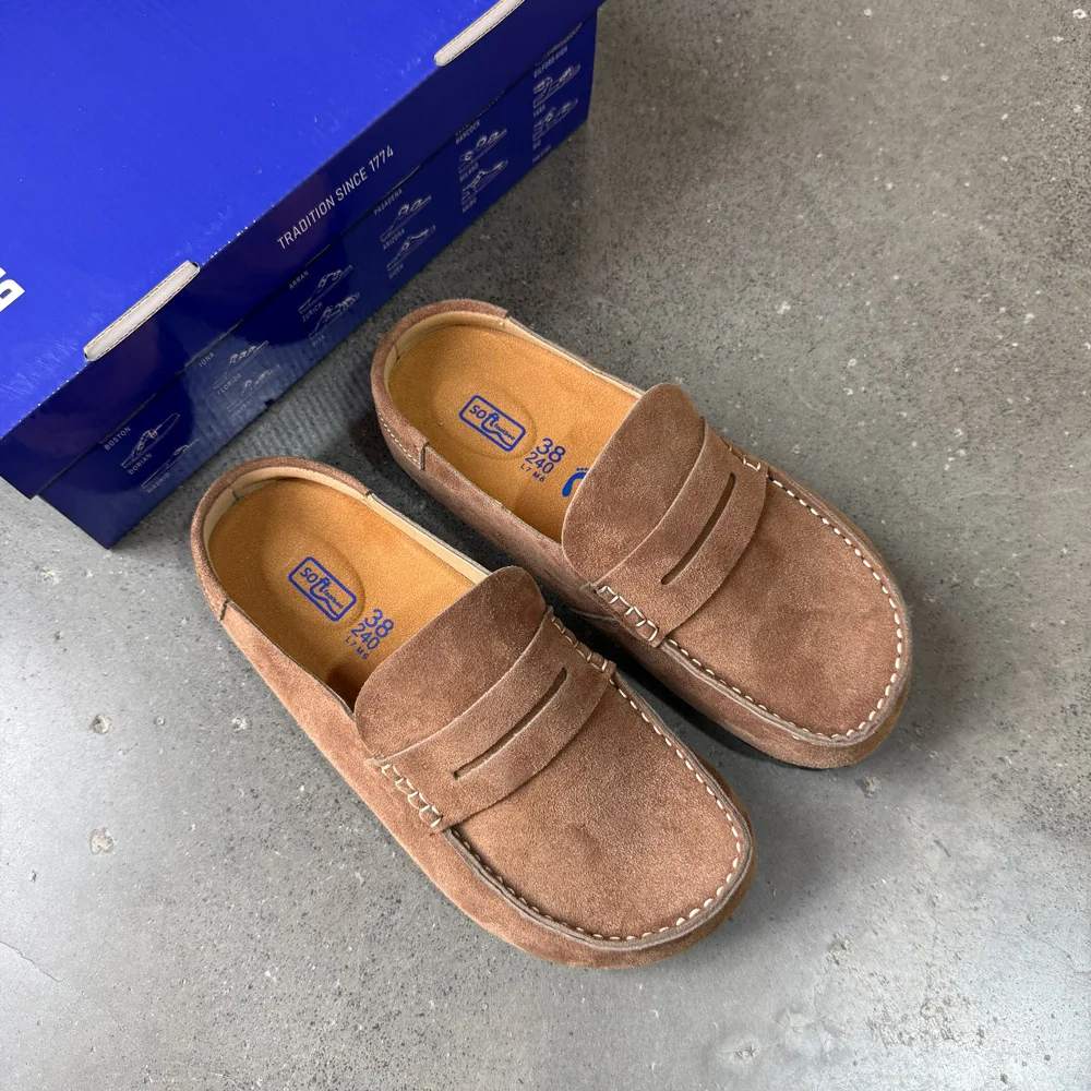 2027 Damen-Schuhe aus Rindsleder mit verstärkter Zehenpartie, halbem Schaft, für Frühling und Herbst, weiche Sohle, bequem, für den Alltag, lässige Retro-Müller-Schuhe. – Detail 4