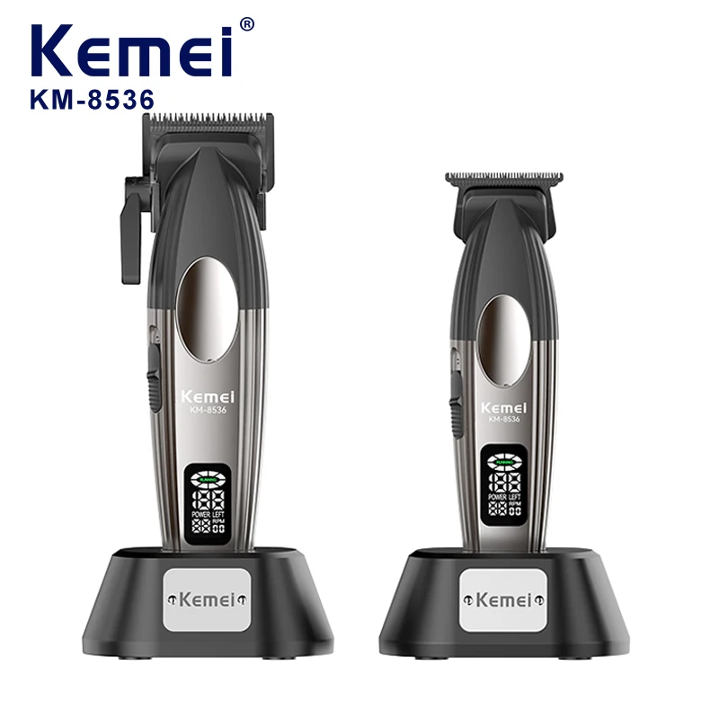 

Kemei 8536 2 шт./компл. электрические машинки для стрижки волос профессиональный парикмахерский набор беспроводная машина для стрижки волос с основанием 9000 об/мин триммер для волос