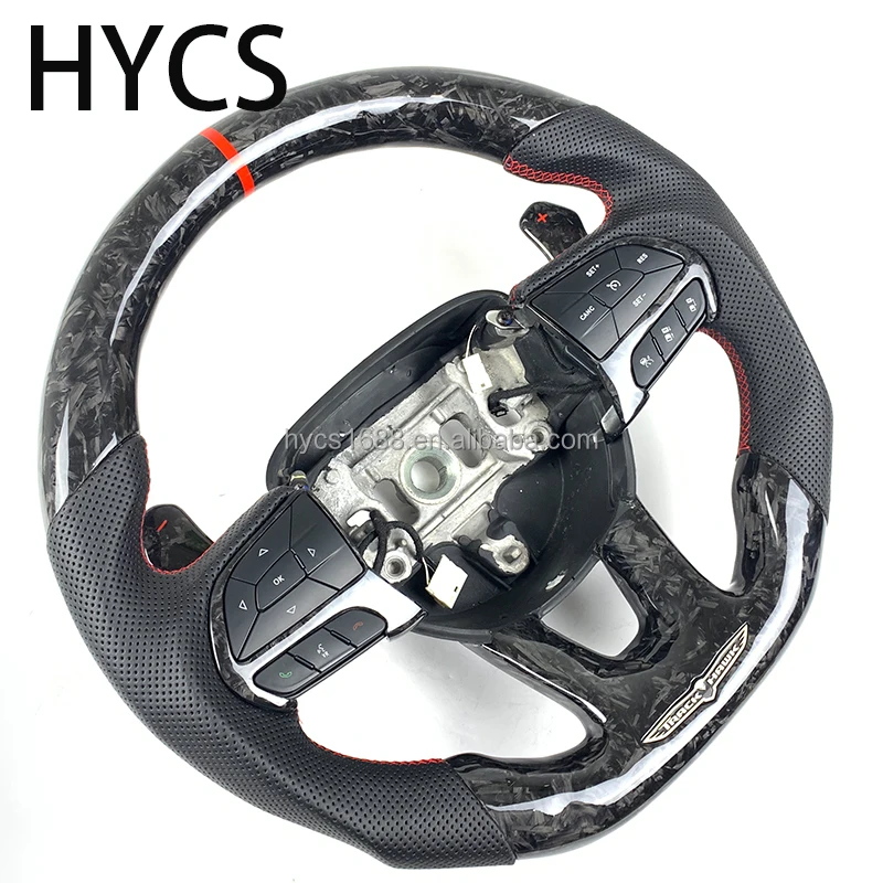 

Carbon Fiber Steering Wheel for Jeep Grand Cherokee Dodge Challenger Hellcat SRT RT Series Charger Models Without airbags