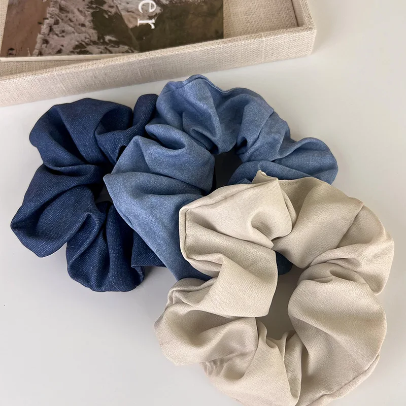 Versatile and Fashionable Hair Ties with Casual and Chic Denim Texture, Ideal for Daily Wear and Special Occasions