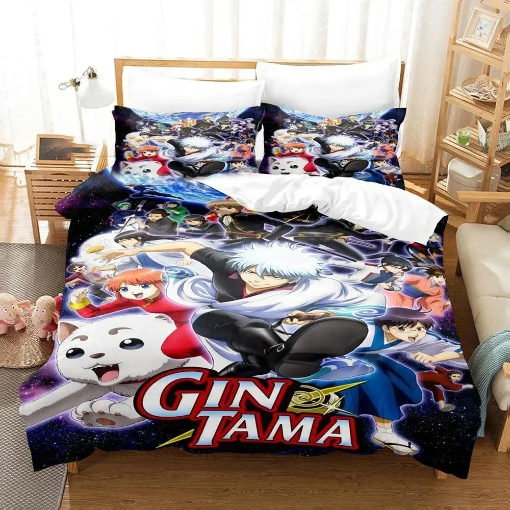 

3D Printed Gintama Bedding Set Anime Gintoki Sakata Duvet Cover Double Twin Full Queen King Adult Kids Bedclothes Quilt Cover