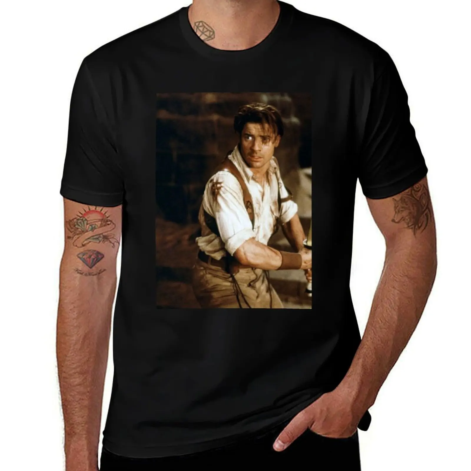 

Brendan Fraser Good Day T-Shirt Man t-shirt boys animal print summer clothes funny gifts plain black t shirts men