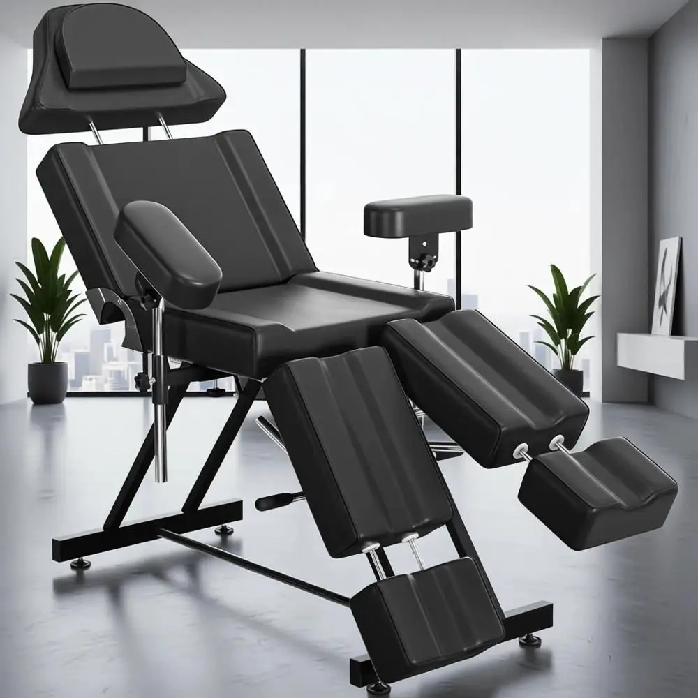 

Esthetician Treatment Bed, Tattoo Chair for Clients, Adjustable Massage Table, Split-Leg Tattoo Table, Multi-Position Spa Chairs