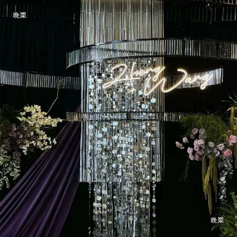 Wedding Props Wedding Arrangement Meichen Decoration Gold Silver Red Blue Champagne Laser Sequins Curtain