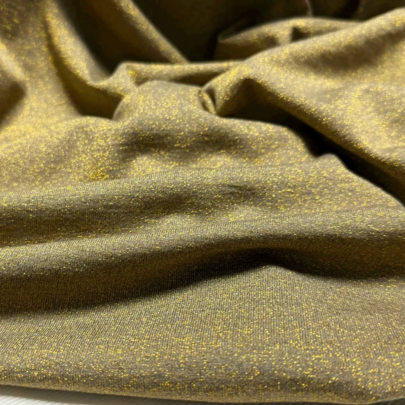 Sewing - قماش صوف نقي محبوك بلمعة ذهبية