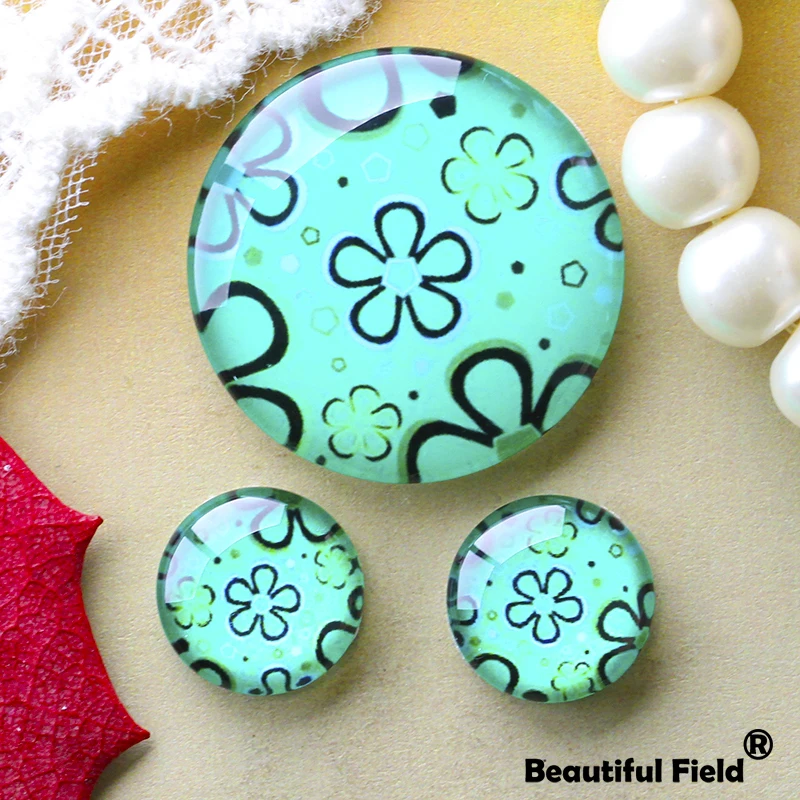 

12mm 25mm 14mm 16mm 18mm 20mm Photo Beautiful Glass Cabochons Round Cameo Set Handmade Settings Stone Flowers FL053